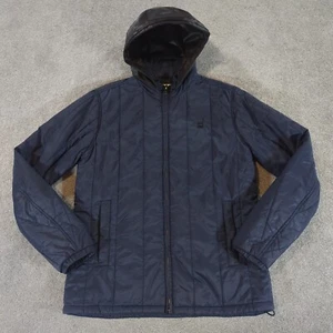 G-Star Jacket Men Large Blue Padded Lined Hooded Correct Overshirt Military Coat - Picture 1 of 11