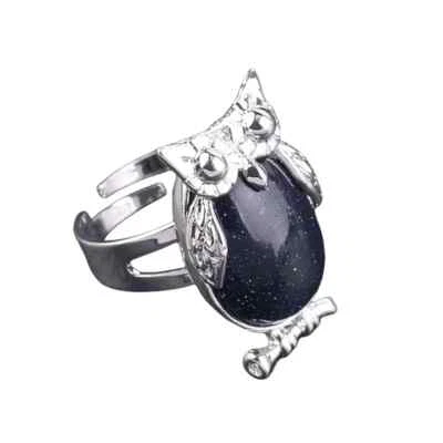 3件装热猫头鹰宝石水晶简单趋势图像绿色Aventurine可调节珠宝首饰 — 第 1/4 张图片