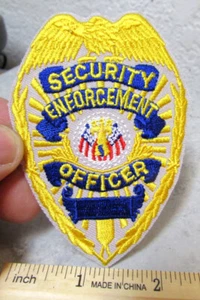 Security Enforcement Officer embroidered iron on patch NEW old stock 3.5 x 2.5 - Picture 1 of 3