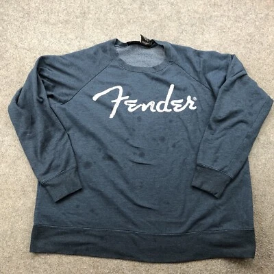 Fender Sweatshirt Mens XL Blue Spell Out Long Sleeve Crew Neck Pullover - Image 1 of 4