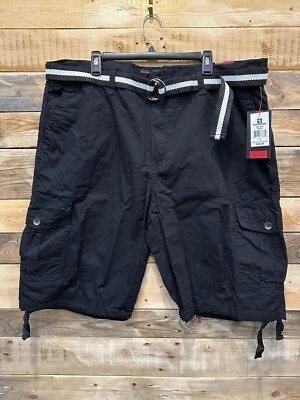 Southpole Men's Belted Cotton Cargo Shorts (Black) (3341) C3(A778T) - Image 1 of 2