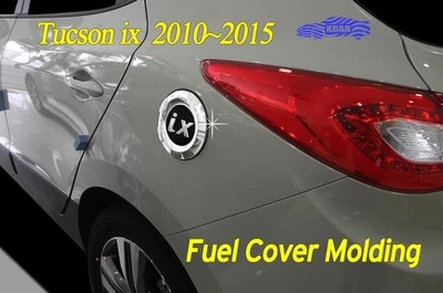 Cubierta de tapa de puerta del tanque de combustible de gasolina cromada plateada B346 para Hyundai Tucson ix 2010~2015 Foto 1 de 4