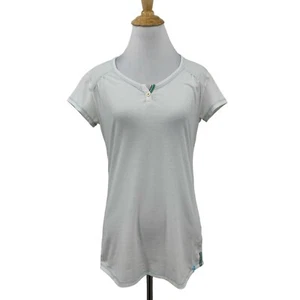 Marmot Shirt Womens S Small White Henley Stretch Tencel Blend Short Sleeve Tee - Picture 1 of 10