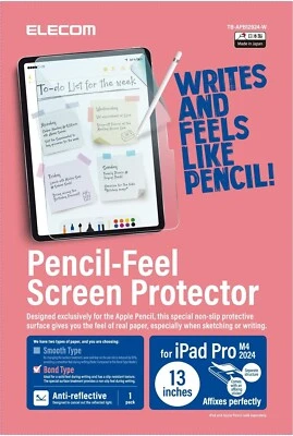 ELECOM iPad Pro 13" M4 2024 Paper-Like Screen Protector Anti-Glare Reusable - Image 1 of 4