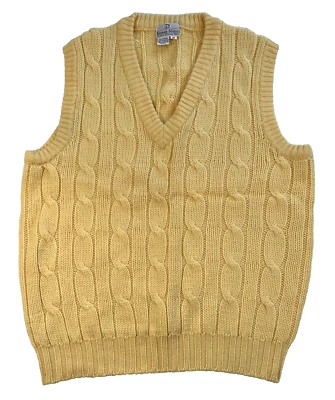 Chaleco Suéter de Lana Tejido con Cable Neiman Marcus Vintage Años 90 Preppy Talla M Para Hombre Foto 1 de 4