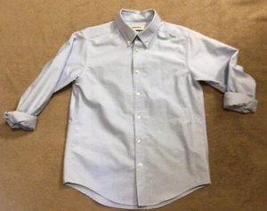 Land's End Boys Uniform Buttonup Long Sleeve Solid Lt. Blue Shirt, Size 14 EUC - Picture 1 of 8