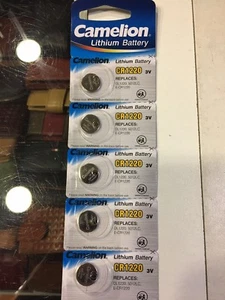 5 x PILA BOTON CAMELION CR1220 BATERIA LITIO LITHIUM 3V BATTERY DL1220 5012LC - Picture 1 of 1