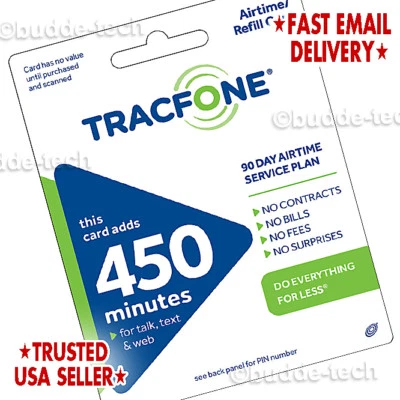 TracFone 450 Minutes+90 day Plan - For Basic Flip Phones TrackPhones *Direct Add - Image 1 of 4