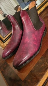J. Fitzpatrick Alki Chelsea Marble Patina Boots EU 44.5 Mens US 11.5 D - Picture 1 of 7