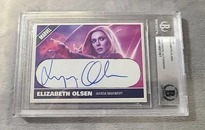 Elizabeth Olsen Signed Cut Card Wanda Card BAS 1/1 - Picture 1 of 10