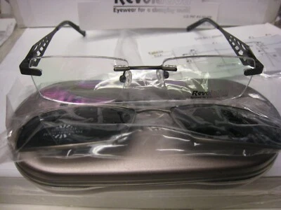 NEW Revolution Eyeglass Frame W/ Magnet sun shade REV703  GUPK 52-17-140 w/case - Image 1 of 4