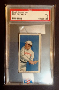 1909 T206 Piedmont Tris Speaker Hall of Fame Rookie (RC) - PSA 3 VG (HIGH END)