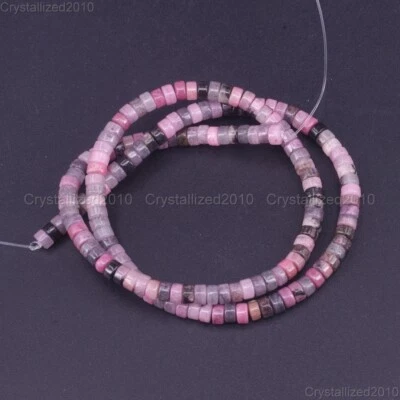 Cuentas espaciadoras Heishi de piedras preciosas naturales AAA 2 mm x 4 mm 15,5" cuarzo turquesa jaspe Foto 1 de 4