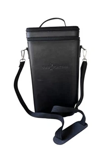 THE PLAYERS Embossed Two Bottle Wine Carrier Case Vegan Leather Black - Picture 1 of 10