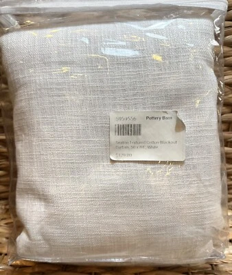 Panel de cortina con textura Pottery Barn Seaton Blackout 50 x 84 BLANCO Foto 1 de 4