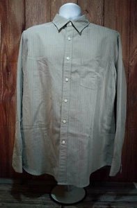 Reunion Men's L, L/S, Button Up Shirt, Light Gray, Striped. H-2 - Picture 1 of 7