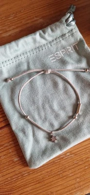 Esprit | Silber-graues Stoffarmband mit kleinen silbernen Elementen | 925er Ag - Bild 1 von 4