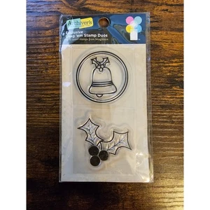 Archivers Snag em Stamp Duo Christmas Bell and Holly Clear - Picture 1 of 2