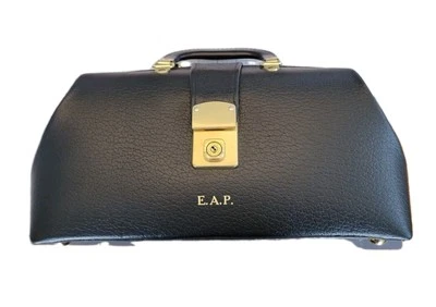  Bolso Médico de Lujo Grano Guijarro Cuero Genuino I25214 Estuche Profesional Inc. Foto 1 de 4