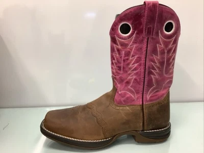 Smoky Mountain Womens Prairie Brown Oil/Pink Leather Cowboy Boots 9.5 M,preowned - Image 1 of 4