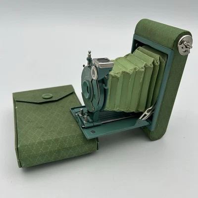 Estuche de Transporte Verde Fuelle Original Art Deco Cámara Kodak Petite Años 30 De Colección Foto 1 de 4