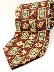 ERMENEGILDO ZEGNA made in ITALY 100% Silk Tie Men's Red Blue Floral Necktie NEW - Picture 1 of 4