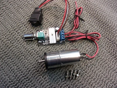 Getriebemotor+Halter+Regler+Umpolung, 12V DC=19-300 rpm, 5V DC=19-100 rpm, s.u. - Bild 1 von 4