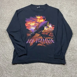 Vintage 1994 Led Zeppelin Zoso Anvil Graphic Band T-Shirt Long Sleeve Mens XL - Picture 1 of 10