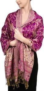 Reversible Paisley Pashmina Rave Scarf – Exotic Indian Shawls and Wraps  - Picture 1 of 57