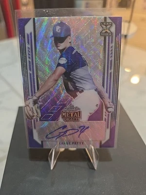 2021 Leaf Metal Draft - Chase Petty #BA-CP1 Purple Wave /15 (AU, RC) - Image 1 of 2
