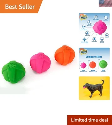 DuraPlay Ball Squeaky Latex Dog Toy, Neon Green, Neon Pink & Neon Orange, Lar... - Image 1 of 4