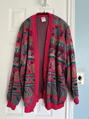 GRAFF CALIFORNIAWEAR Vintage Floral Open Front Cardigan Size 18 - Image 1 of 4