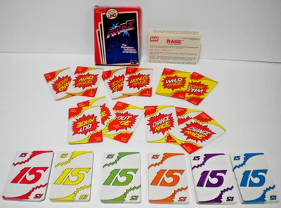 Vintage 1983 Jogo de Cartas Rage COMPLETO com Todas as Cartas Instruções e Caixa Anos 80 Anos 80 - Imagem 1 de 4