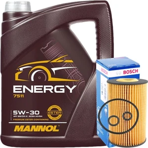 BOSCH ÖLFILTER + 5 LITER 5W-30 MOTORÖL MANNOL ENERGY 5W30 für VW 502.00 505.00 - Bild 1 von 2