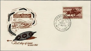 1961 5/- Industria ganadera - Territorio del Norte FDC cubierta real marrón/negro. - Imagen 1 de 2