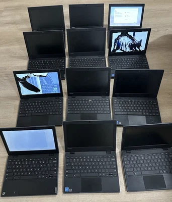 *大量12*联想100e Chromebooks 81ER 11.6英寸4GB RAM 16GB固态硬盘*仅适用于零件* — 第 1/4 张图片