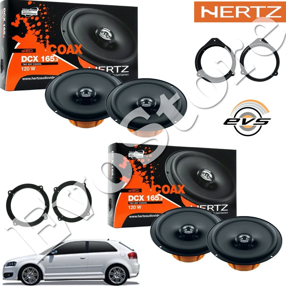 Kit 4 Casse Altoparlanti Hertz DCX165.3 Anteriori e Posteriori per VW Golf IV