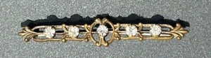Vintage Prong Set Bar Pin Circa 1930's - Imagen 1 de 2