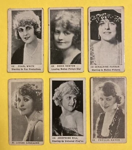 1922 Passeggini Sigarette Tabacco Cards LOTTO DI 6 stelle assortite del cinema femminile (D) - Foto 1 di 2