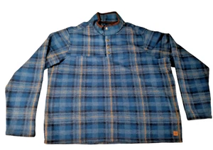 NEW John Wayne Timeless Classic Pullover Blue Plaid Fleece 2XL Leather Trim Tags - Picture 1 of 16