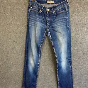 J.Society Jeans Womens Size 27 Blue Denim Low Rise Skinny Stretch Embroidered - Foto 1 di 21