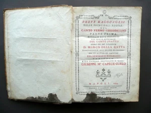 Kurze Ragguaglio Regeln Canto Fermo Gregoriano Della Gatta Neapel 1793-94 Musik - Bild 1 von 9