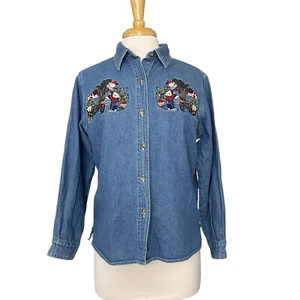 Camisa vaquera bordada Cabin Creek para mujer Bears Apple Picking - Imagen 1 de 8