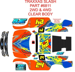 COMBS ORANGE  Theme wrap decals STOCK 2WD-4WD TRAXXAS #6811  SLASH BODY - Picture 1 of 1