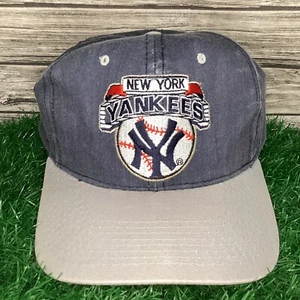 Vintage New York Yankees Snapback Hat Cap Blue STARTER MLB Embroidered 80s Rare - Picture 1 of 6