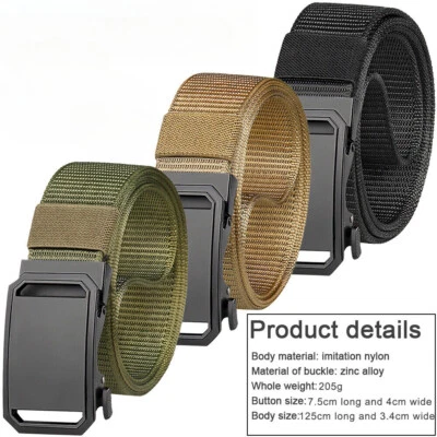 Cinturón táctico de nailon ajustable de aleación con hebilla automática cinturón de liberación rápida para hombre Foto 1 de 4