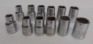 Pittsburgh Socket Set 12 Pc  Wrench Set 1/2" Drive SAE & Metric Sockets 12 Point - Picture 1 of 4