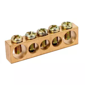 5 Positions Electric Distribution Wire Screw Terminal Ground Copper Neutral Bar - Picture 1 of 3