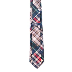 Polo Ralph Lauren Tie Patchwork Tartan Plaid Classic 3" Handmade Italy Necktie - Picture 1 of 6