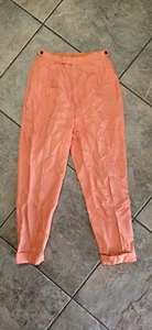 Vintage 1960s Peach Silk Capri Peddle Pusher Pants - Picture 1 of 9